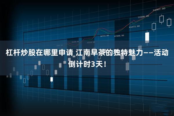 杠杆炒股在哪里申请 江南早茶的独特魅力——活动倒计时3天！